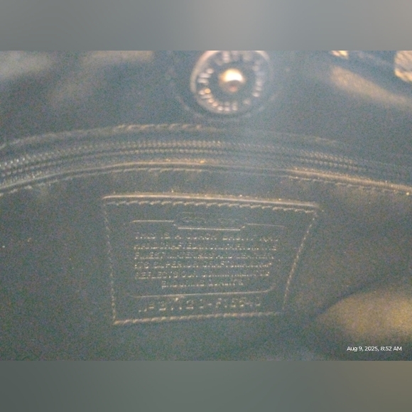 Coach Black and Tan Turn Lock Signature Tote Bag(12"W 8"H)Without Shoulder Strap - Picture 4 of 5